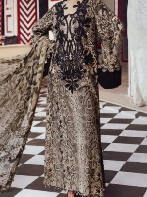Maria B. 3-PC Premium Embroidered Lawn (Cheetah) D-5050-2