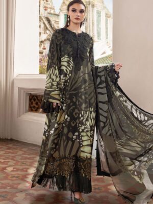 Maria B. 3-PC Premium Full Embroidered Lawn (Cheetah) D-6050-2
