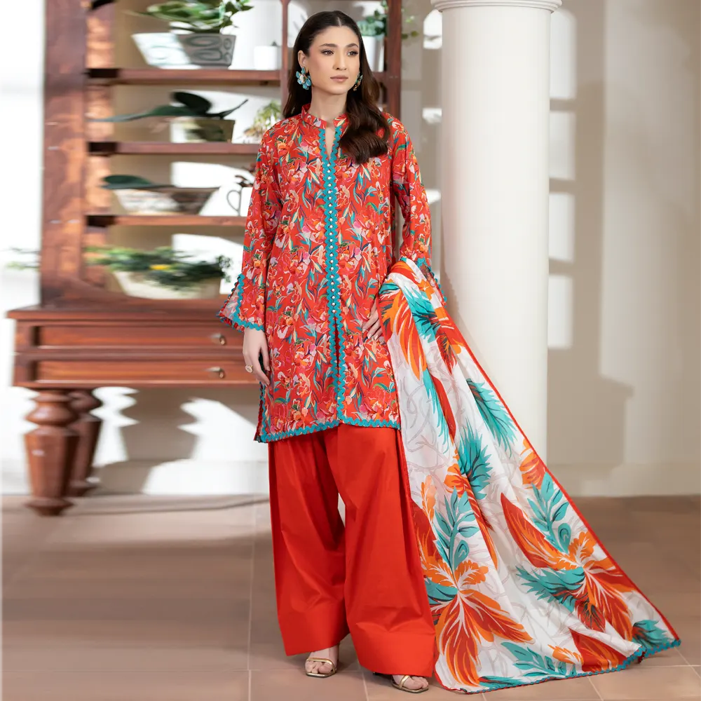 Salina Lawn 3PC Unstitch Suit - Vol 6-1