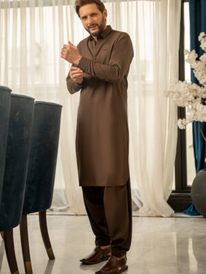 Grace Unstitched Plain Breathable Cotton Fabric - Dark Brown