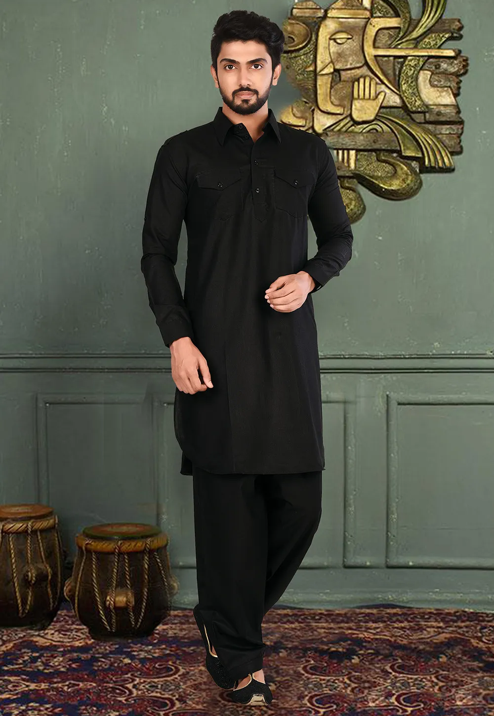 Grace Unstitched Plain Cotton Fabric - Black