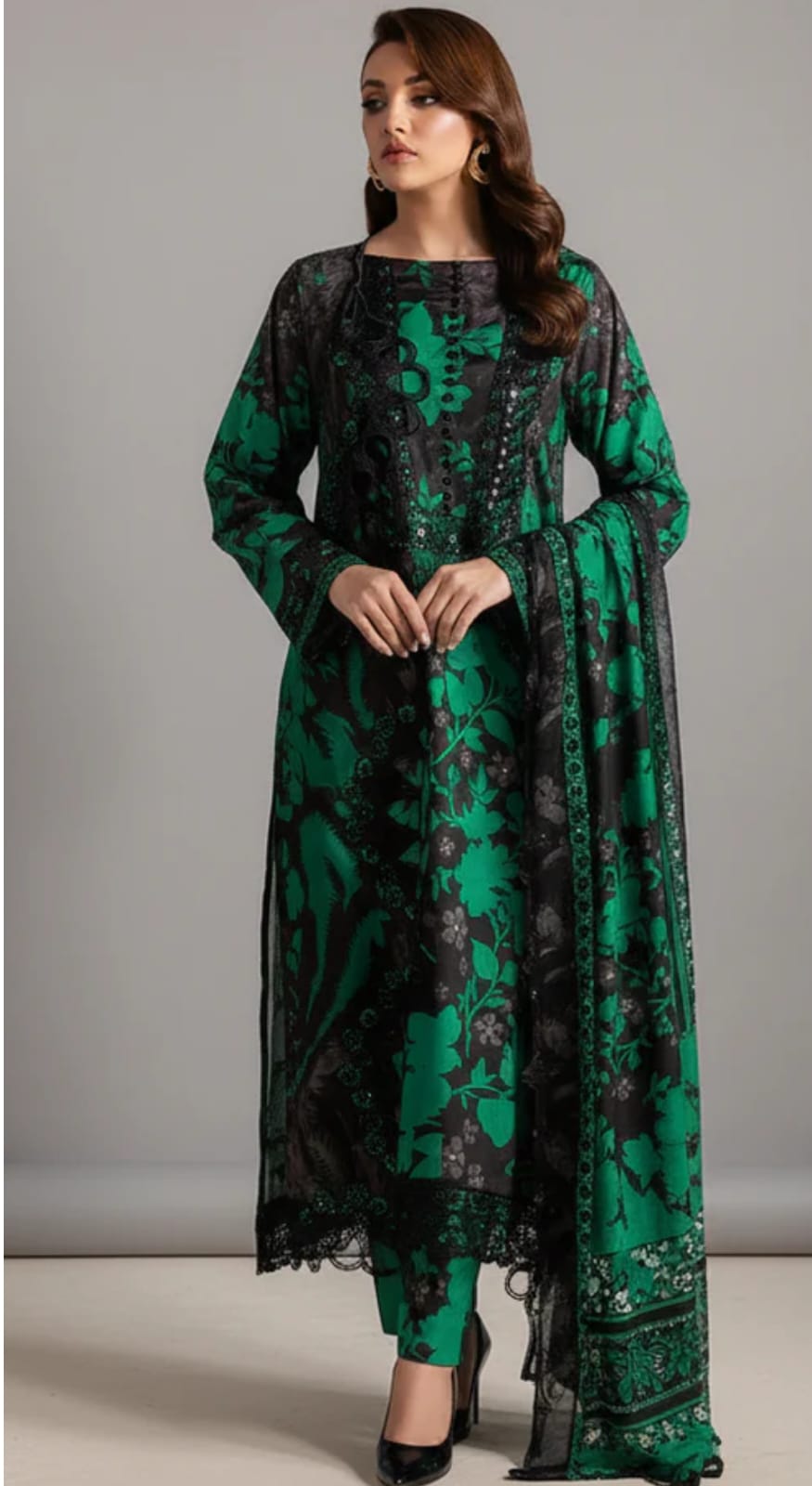 Ramsha 3-PC Digital Embroidery Lawn Collection (D-5181) Green Color