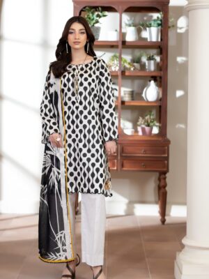 Salina Lawn 3PC Unstitch Suit - Vol 6-2