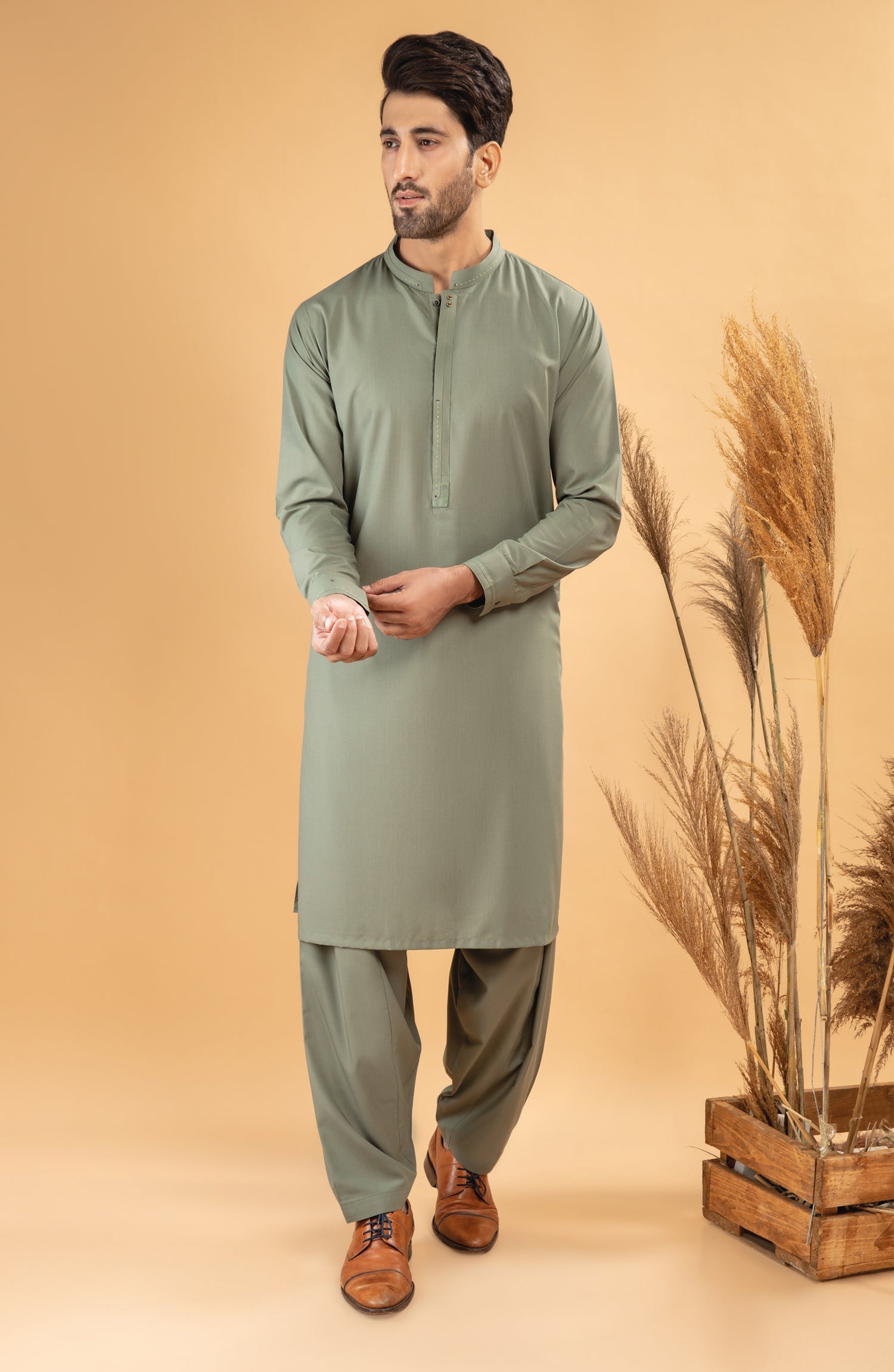 Grace Unstitched Plain Breathable Cotton Fabric - Light Green